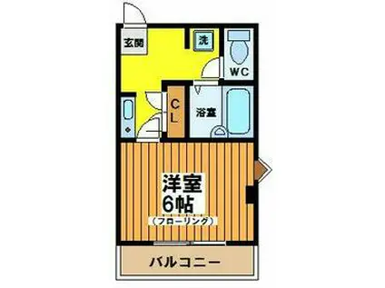 ラベンダー仙川(1K/4階)の間取り写真