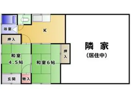 つくばエクスプレス 八潮駅 徒歩15分 1階建 築48年(2K)の間取り写真
