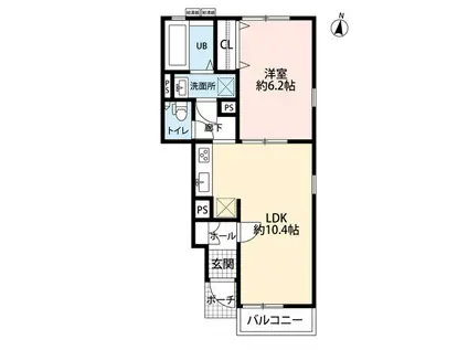 アムールKEN(1LDK/1階)の間取り写真