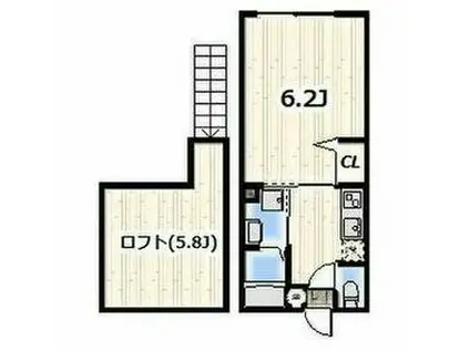 サニーサイド湘南深沢(1K/1階)の間取り写真