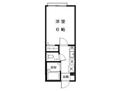 エスポワール新宿(1K/1階)の間取り写真