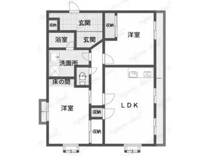 コンフォート(2LDK/1階)の間取り写真