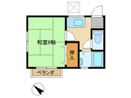 シティーハイツ高橋A(1K/1階)の間取り写真