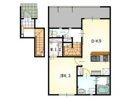 LUTOS新居(1LDK/2階)の間取り写真