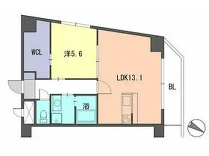 レジデンス住吉(1LDK/10階)の間取り写真