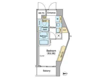 FUU OIMACHI BY LATIE(1K/7階)の間取り写真