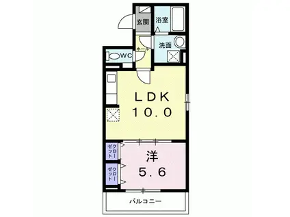 ヒカルサ京都北山栗栖(1LDK/3階)の間取り写真