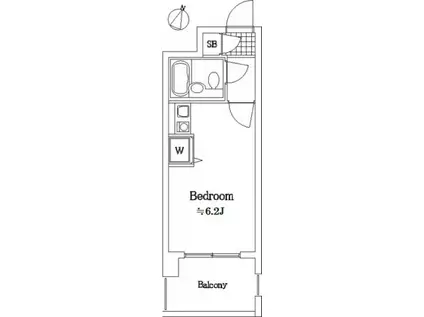 ライオンズマンション志村坂上第2(ワンルーム/2階)の間取り写真