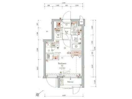 プレール・ドゥーク学芸大学Ⅱ(ワンルーム/1階)の間取り写真