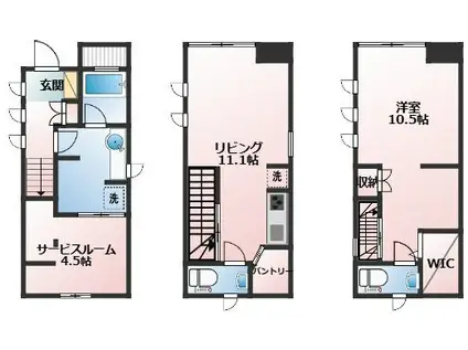 東京地下鉄方南支線 中野富士見町駅 徒歩1分 3階建 築3年(1SLDK)の間取り写真