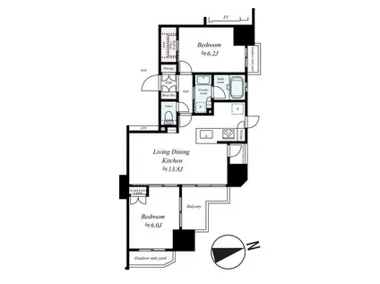 レ・ジェイド東向島(2LDK/5階)の間取り写真