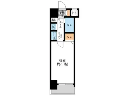 ダイヤモンドタワー鶴見(1K/6階)の間取り写真