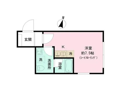 CASA PIAZZA 目黒大岡(ワンルーム/3階)の間取り写真