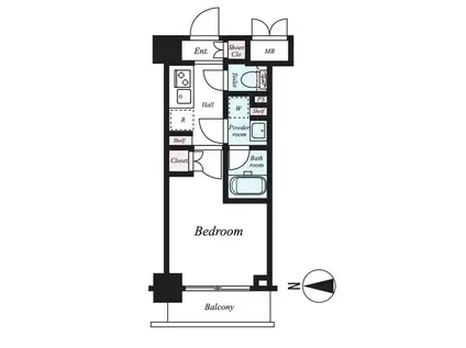 ハーモニーレジデンス武蔵小杉♯002(1K/4階)の間取り写真