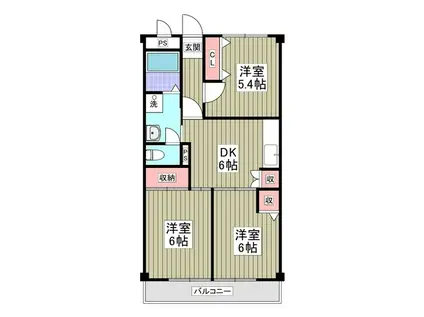 MIYAMAⅡー1(3DK/1階)の間取り写真