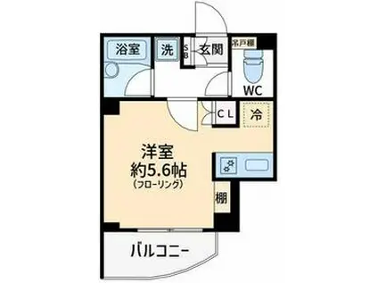 プレールドゥーク品川西大井(1K/1階)の間取り写真