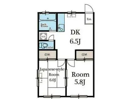 インテル新高根(2DK/2階)の間取り写真