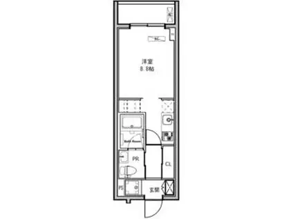 B CITY APARTMENT SHINAGAWA WES(ワンルーム/1階)の間取り写真