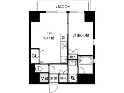 グランデュールⅦ大田中央(1LDK/7階)の間取り写真