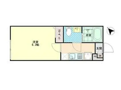 紬荘(1K/1階)の間取り写真