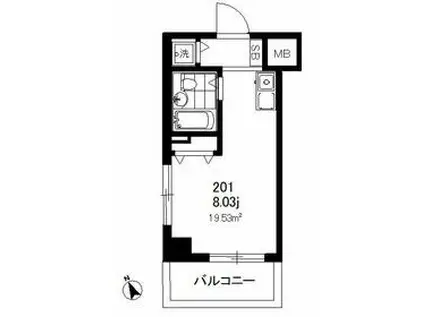 ザ・グラン天王町(ワンルーム/5階)の間取り写真