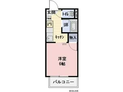 SURPLUSコスモス(1K/1階)の間取り写真