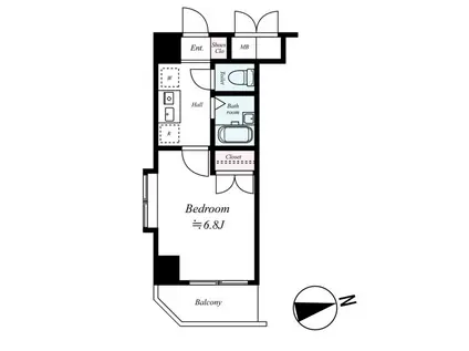 メインステージ平和島(1K/8階)の間取り写真
