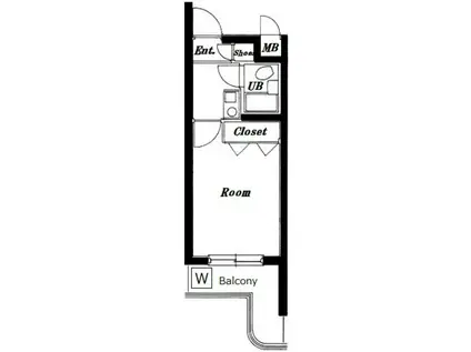 セルベコート下高井戸(1K/1階)の間取り写真