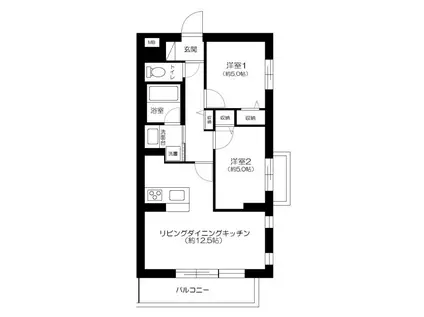 エルミ上落合(2LDK/4階)の間取り写真