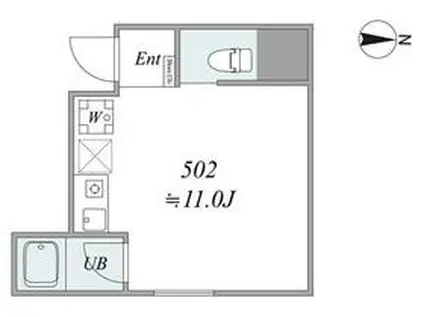 アイリス東大前(1K/5階)の間取り写真