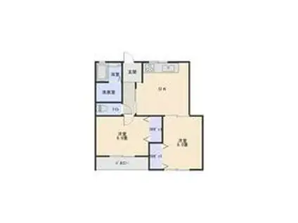 アネックスグリーンサイド(2DK/2階)の間取り写真