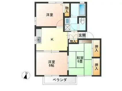 ラフォーレ・いずみ野F(3DK/1階)の間取り写真