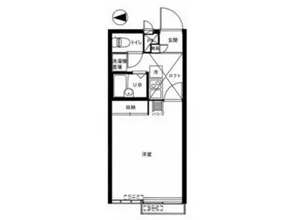メインシティガーデンエリア(1K/1階)の間取り写真