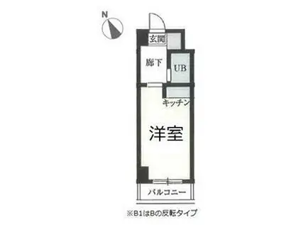 プレステージ西谷(ワンルーム/3階)の間取り写真