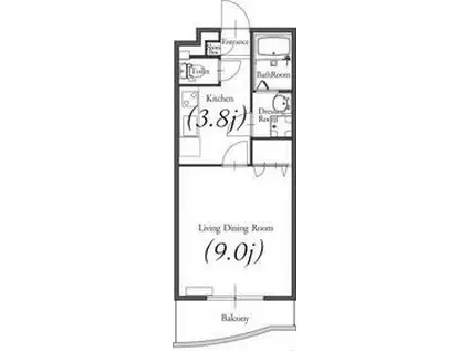 プレミアムプラス北野(1K/3階)の間取り写真