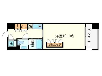 デュオン新大阪レジデンス(1K/14階)の間取り写真