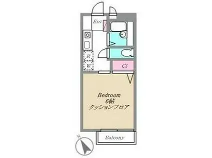 GRANDCHARIOT(1K/1階)の間取り写真