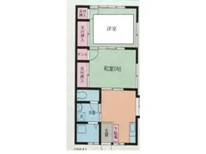 ハイツ南平台(2DK/1階)の間取り写真