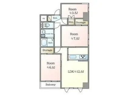 GREEN FOREST(3LDK/5階)の間取り写真