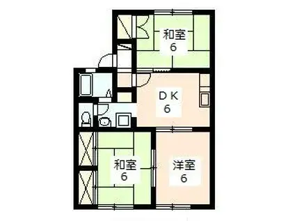 第二コンチェルト(3DK/1階)の間取り写真