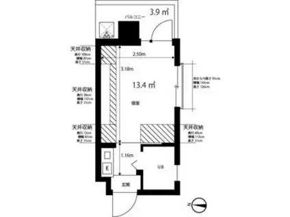 柏木MURA(1K/6階)の間取り写真
