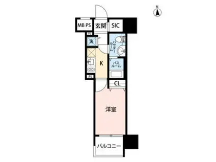 グローベル新大久保マスターズゲート(1K/3階)の間取り写真