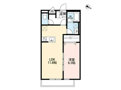 デュラカーサルシア 川和Ⅱ(1LDK/1階)の間取り写真