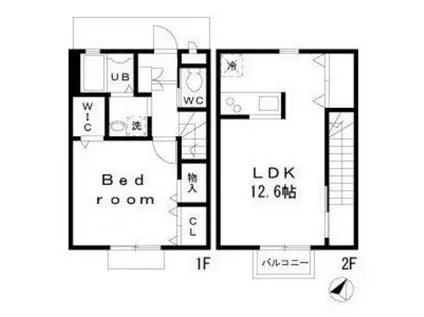 カサ・ロベルト(1LDK)の間取り写真