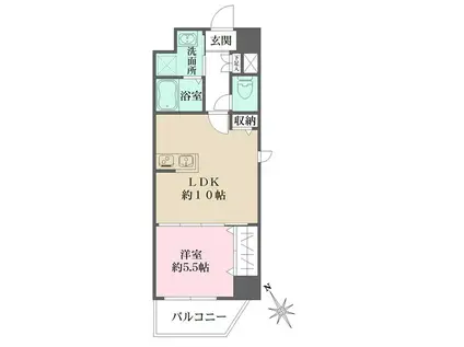 NーFLATS横浜関内Ⅱ(1LDK/9階)の間取り写真