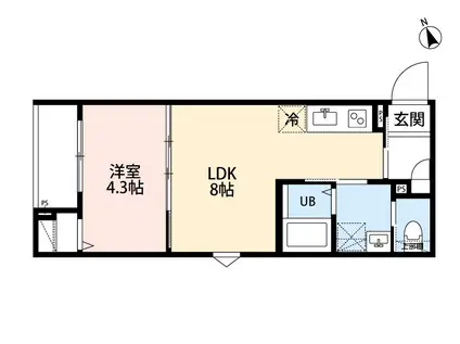 ROBOT HOME 舎人(1LDK/3階)の間取り写真