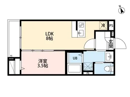 ROBOT HOME 舎人(1LDK/2階)の間取り写真