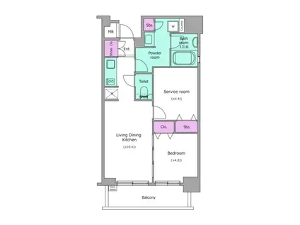 レジディア浅草橋(2LDK/3階)の間取り写真