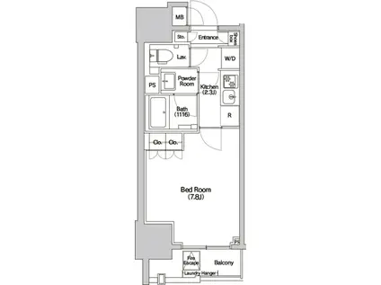 HALUWA芝公園(1K/10階)の間取り写真