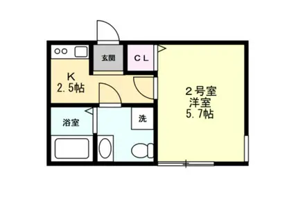 エスタシオン横浜(1K/1階)の間取り写真